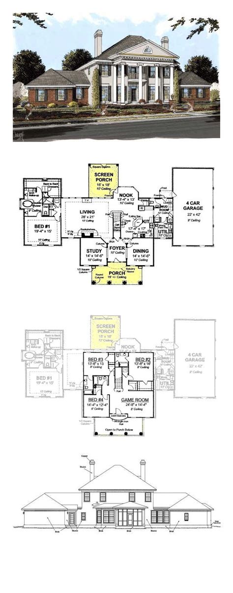 plantation house plan  total living area  sq ft  bedrooms