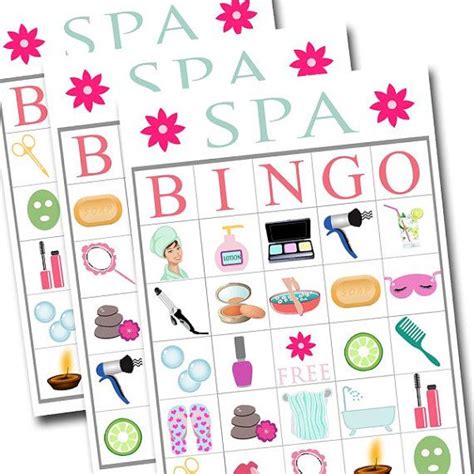 printable spa bingo printable templates