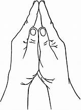 Hands Coloring Pages Praying Kids Color sketch template