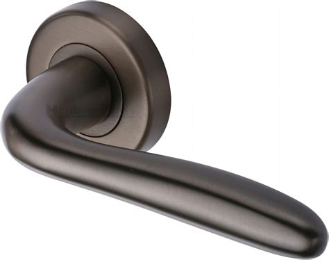 heritage brass  mb door handle lever latch   rose columbus design matt bronze