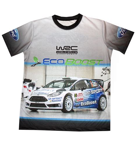 ford fiesta t shirt with logo and all over printed picture t shirts