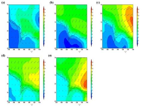 monthly average   wind intensity meters    direction  scientific