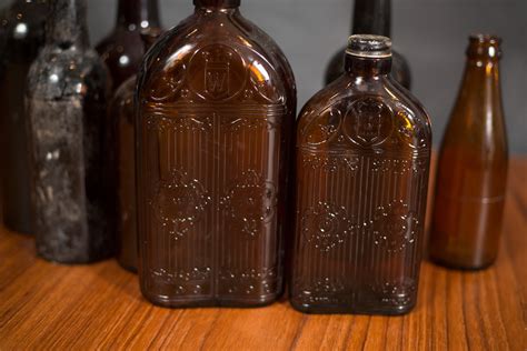 vintage apothecary bottles set   brown glass antique pharmacy