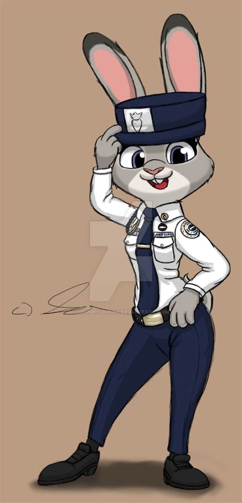 a cartoon rabbit police officer with his hand on his head and the other