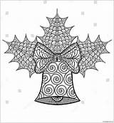 Christmas Mistletoe Pages Bell Decorative Coloring Online Color sketch template