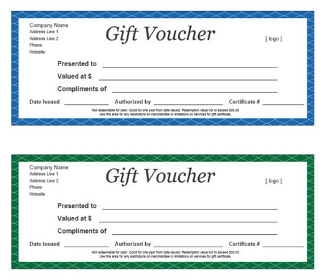 sample gift voucher templates printable samples