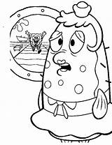 Spongebob Coloring Pages Puff Mrs sketch template