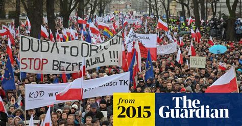 Tens Of Thousands March In Warsaw Against Democratorship Government