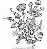 Raster Mushrooms sketch template