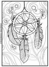 Coloring Native Pages American Printable Adults Adult Feather Dream Catcher Color Dreamcatcher Print Mandala Drawing Colouring Sheets Feathers Indian Printables sketch template