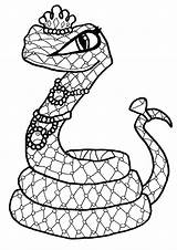 Coloring Snake Pages Monster Rattlesnake High Drawing Nile Cleo Pets Kids Realistic Viper Scary Pet Draculaura Eyes Outline Color Snakes sketch template