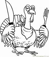 Turkey Thanksgiving Drawing Coloring Pages Utensils Easy Cooked Sketches Realistic Drawings Color Clipart Cliparts Print Poultry Draw Clip Printable Holidays sketch template