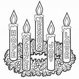 Coloring Advent Wreath sketch template