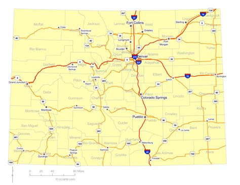 map  colorado cities colorado interstates highways road map