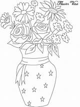 Vase Flower Coloring Flowers Drawing Pages Pot Beautiful Step Printable Kid Print Bouquet Color Line Drawings Draw Easy Kids Pencils sketch template