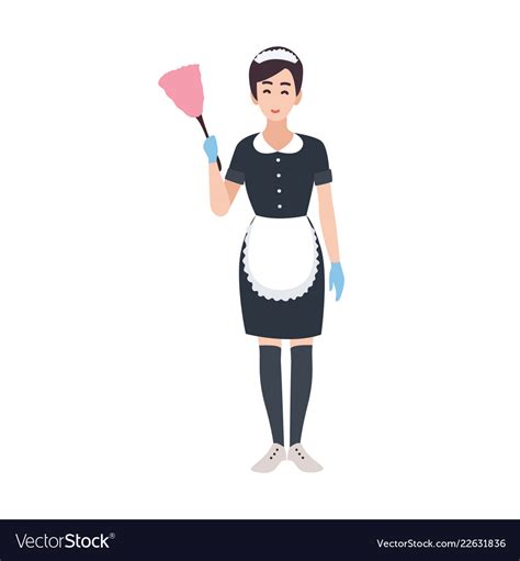 happy housemaid maid housekeeping or house vector image
