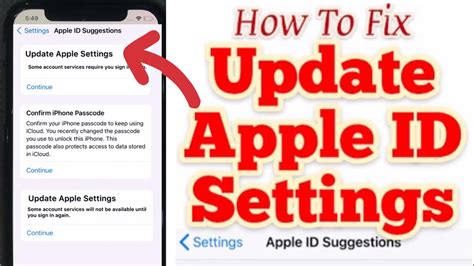 update apple id settinghow  fix update apple id settingsapple id suggestionsconfirm