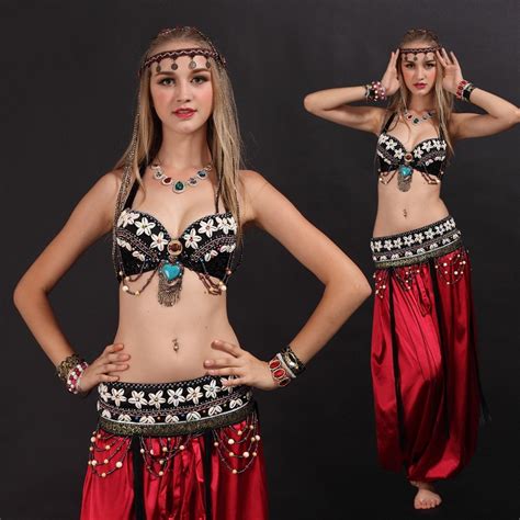 Stage Performance Women Dancewear Tribal Bellydance Outfit Set Sexy