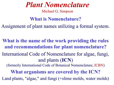 plant nomenclature