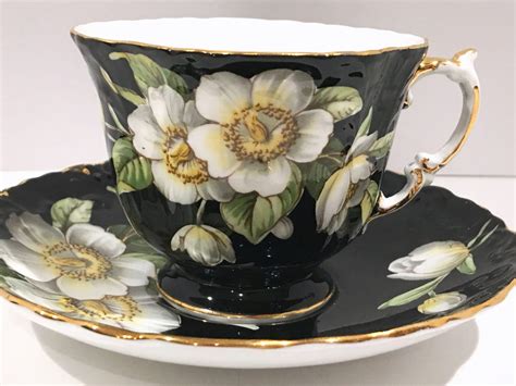aynsley tea cup  saucer black cups antique tea cups antique
