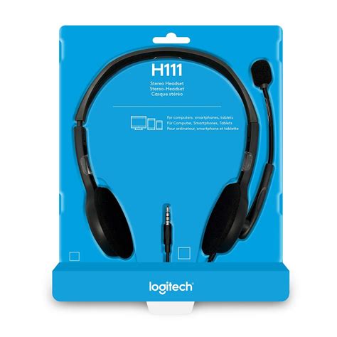 logitech  wired  ear headphones  mic gray royal computer solution