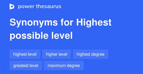 highest  level synonyms  words  phrases  highest