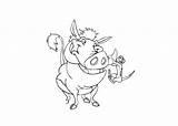 Coloring Pumba Lion King Pages Drawing Pumbaa Timon Pic Warthog Template sketch template