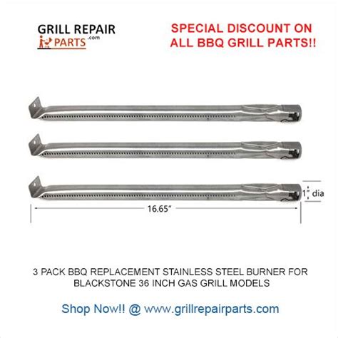 pack replacement stainless steel burner  blackstone   pro series griddle gas models