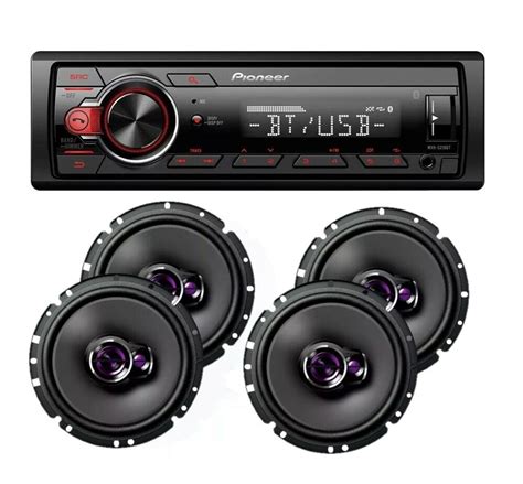 pioneer car stereo radio bluetooth mp  pair pioneer   car  speakers ebay