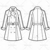 Plano Gabardinas Gabardina Trench Ropa Diseño sketch template