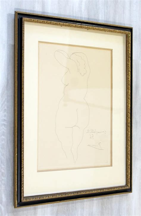 mid century modern pablo picasso femme nu de dos etching framed 1956