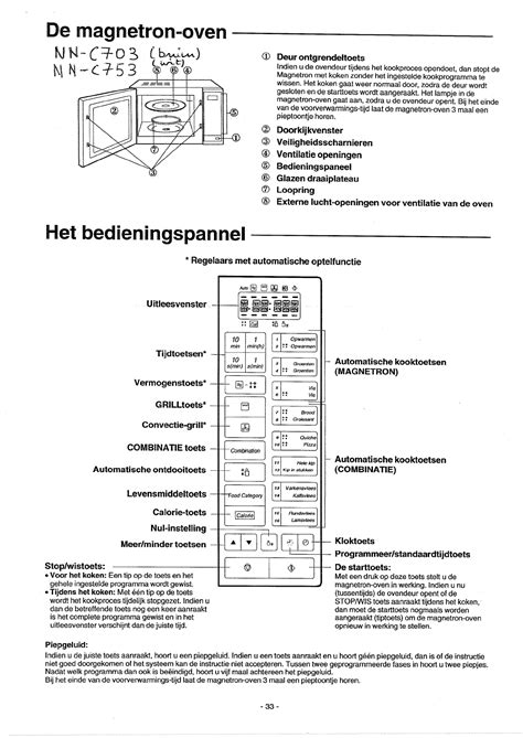handleiding panasonic dimension  nncbdpg pagina  van  nederlands