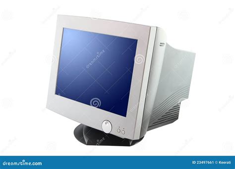 side  cathode ray tube monitor stock image image