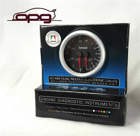 autotecnica dual needle wd gauge diesel egt boost mm analog black face  colour light