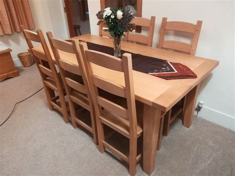solid beech  foot dining table   ladder  beech chairs
