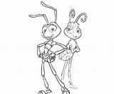 Life Coloring Pages Bug Bugs Flik Character Atta Standing Popular Xcolorings sketch template