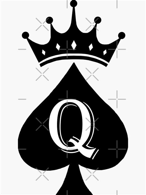 crowned queen of spades sticker for sale by jeffmurdoc099 redbubble
