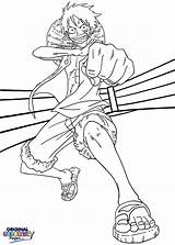 Coloring Luffy Gomu Pistol Getdrawings Monkey sketch template