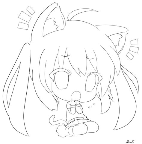 anime cat girl coloring pages coloring home