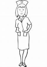 Nurse Coloring Pages Printable Kids Print Color Silhouette Click Professions Handout Below Please sketch template