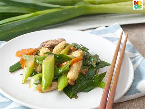stir fried leeks with vegetables recipe