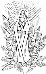 Mary Assumption Coloring Pages Coronation sketch template