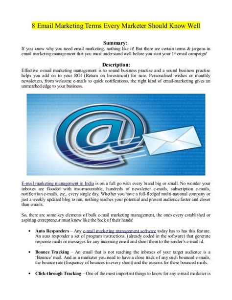 email marketing terms  marketer