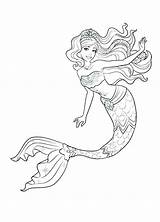 Coloring Pages Mermaid Merman Tail Drawing Color Barbie Getcolorings Ariel Print Printable Getdrawings sketch template