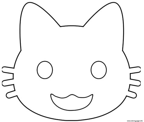 google emoji smiling cat coloring page printable