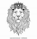 Lion Crown Head Vector Tattoo King Illustration Drawing Sketch Choose Board sketch template