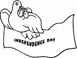 Independence Coloring India Clipart Republic Outline Clip Dove Drawing Cliparts Line Indian Kids Pages Color Print 15th Air Show Printable sketch template