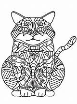 Katten Volwassenen Erwachsene Katzen Zentangle Ausmalbilder Malvorlage sketch template