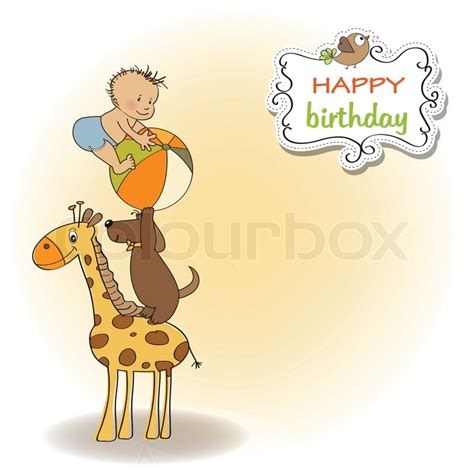 Funny Cartoon Birthday Greeting Card Stock Vector