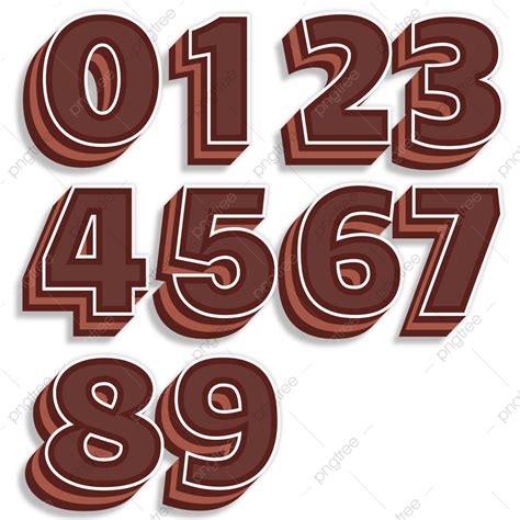 bold numbers vector design images number set bold shadow effect color